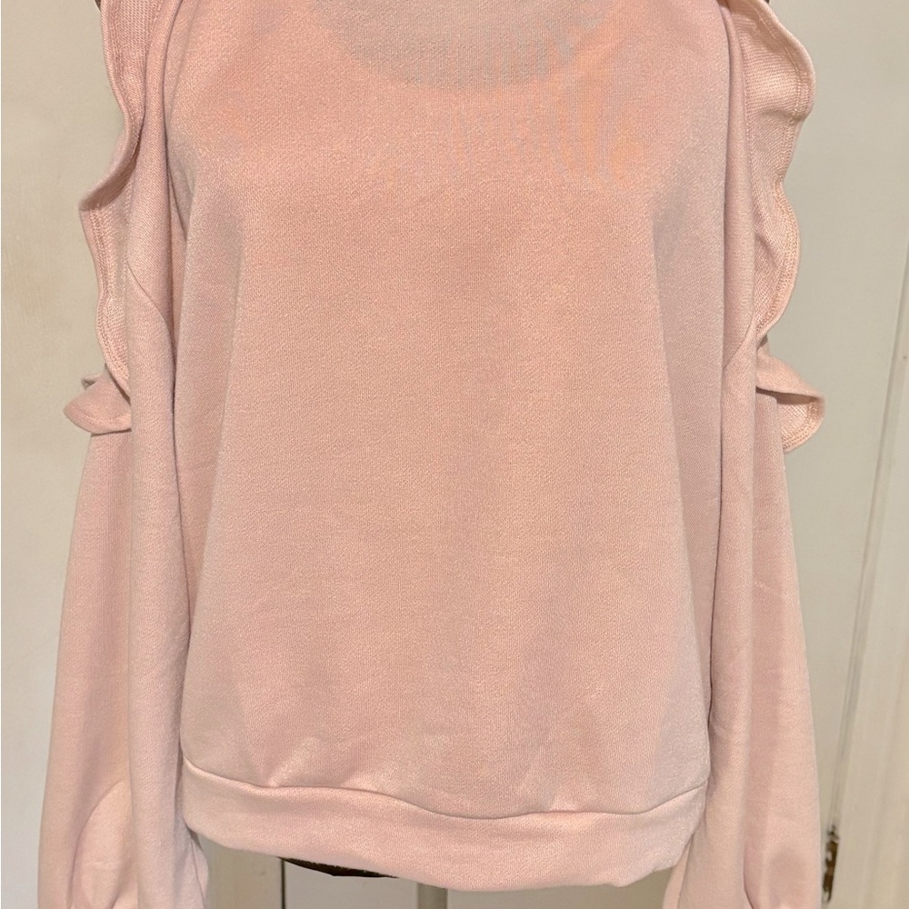 NWT Dainty Hooligan Cold Shoulder Ruffle Top Size Medium - Picture 8 of 9